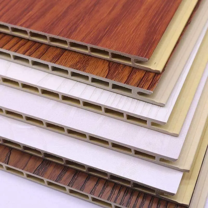 Tấm nhựa ốp tường PVC Nano vân gỗ Ecovina được ứng dụng trong không gian nội thất phòng khách, tạo điểm nhấn sang trọng.