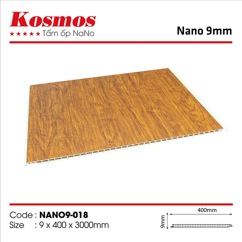 Tấm nhựa ốp tường PVC vân gỗ NANO9-018