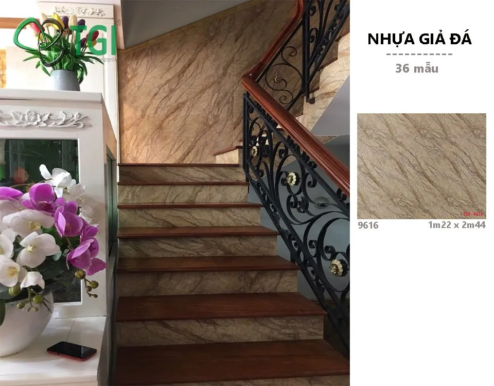 Tấm nhựa ốp tường vân đá 01