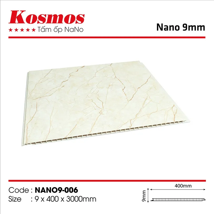 Tấm nhựa PVC Nano NANO9-006 vân giả đá màu sáng