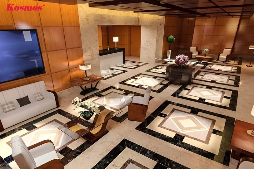 Tấm nhựa PVC ốp tường trong không gian nhà hàng, khách sạn sang trọng