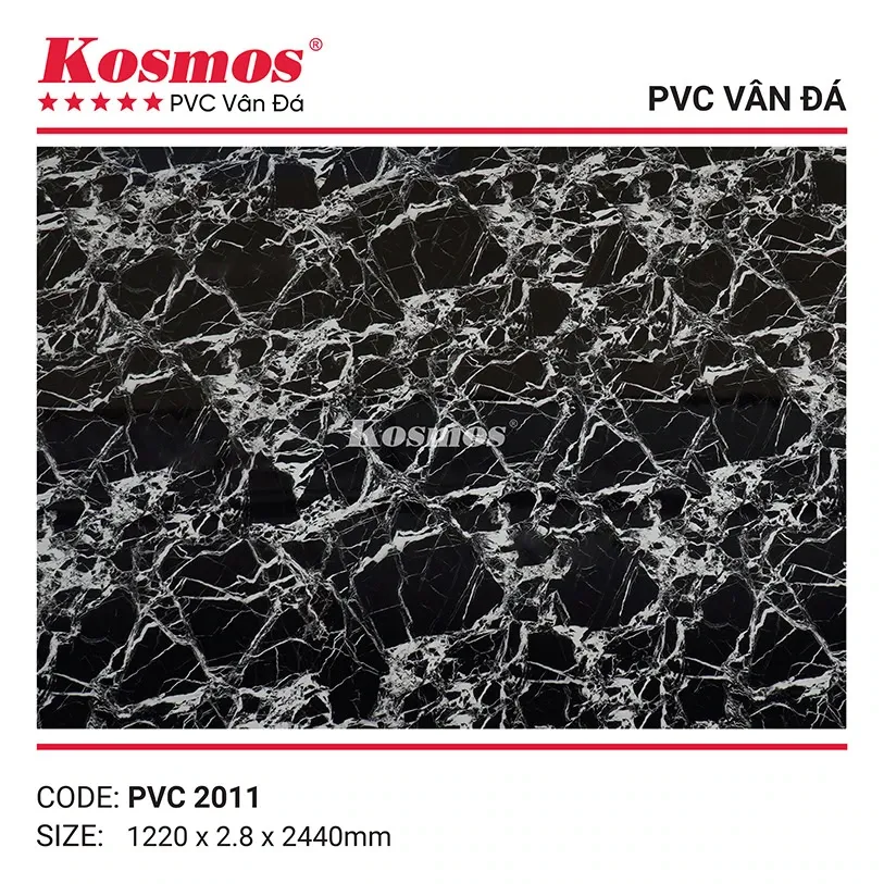 Tấm nhựa PVC vân đá 2.8mm mã PVC2011 với vân đá trắng tinh khiết