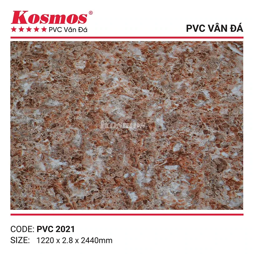 Tấm nhựa PVC vân đá 2.8mm mã PVC2021, trọng lượng nhẹ