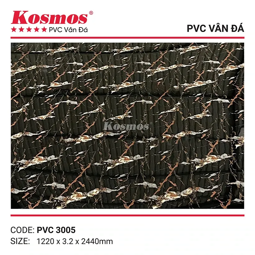 Tấm nhựa PVC vân đá 3.2mm mã PVC3005 cho không gian sang trọng