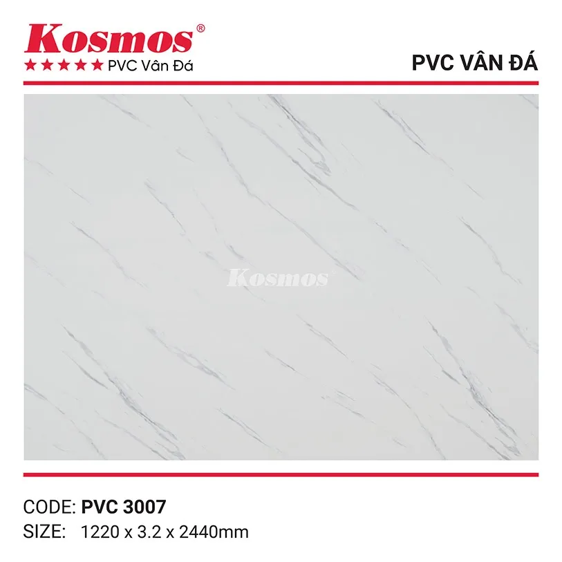 Tấm nhựa PVC vân đá 3.2mm mã PVC3007, chống hóa chất nhẹ