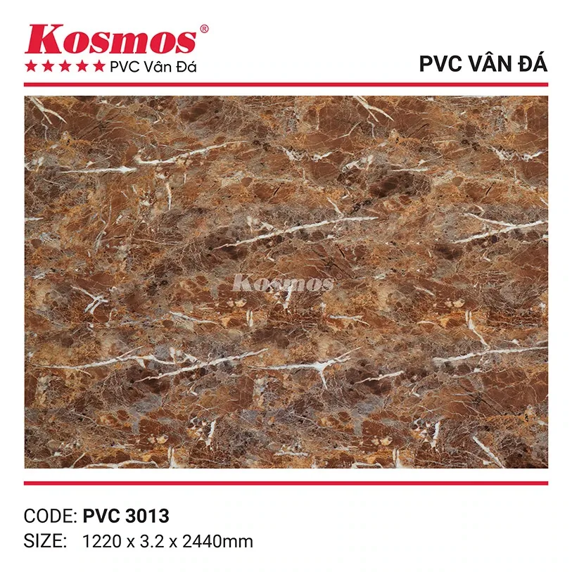 Tấm nhựa PVC vân đá 3.2mm mã PVC3013 cho các công trình cao cấp