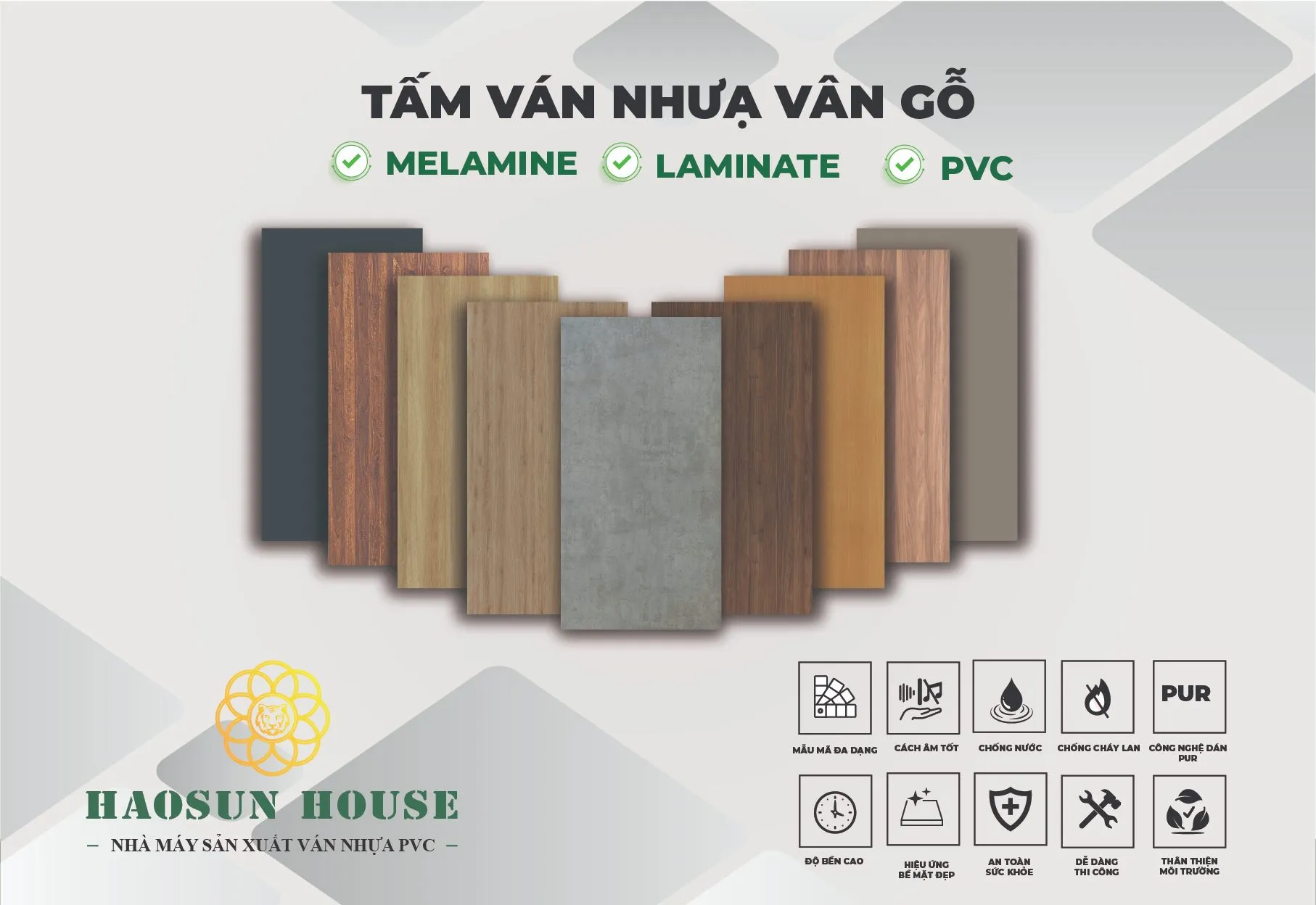 Tấm nhựa PVC vân gỗ Haosunhouse