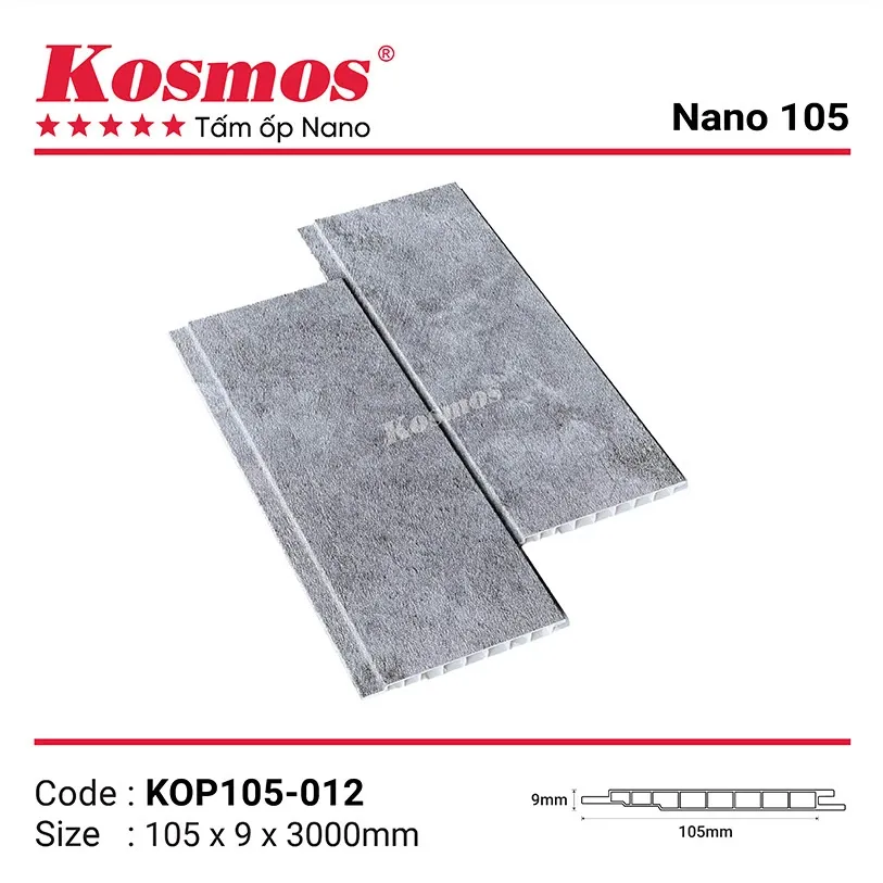 Tấm nhựa SPC vân giả đá KOP105-012, chống mối mọt hiệu quả