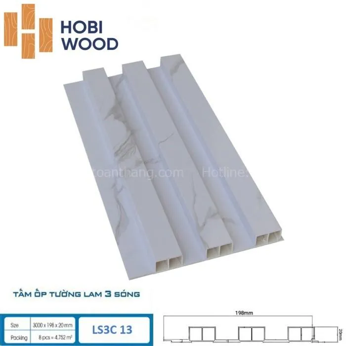 Tấm nhựa vân đá lam sóng cao ốp tường, tạo hiệu ứng chiều sâu và độc đáo cho không gian