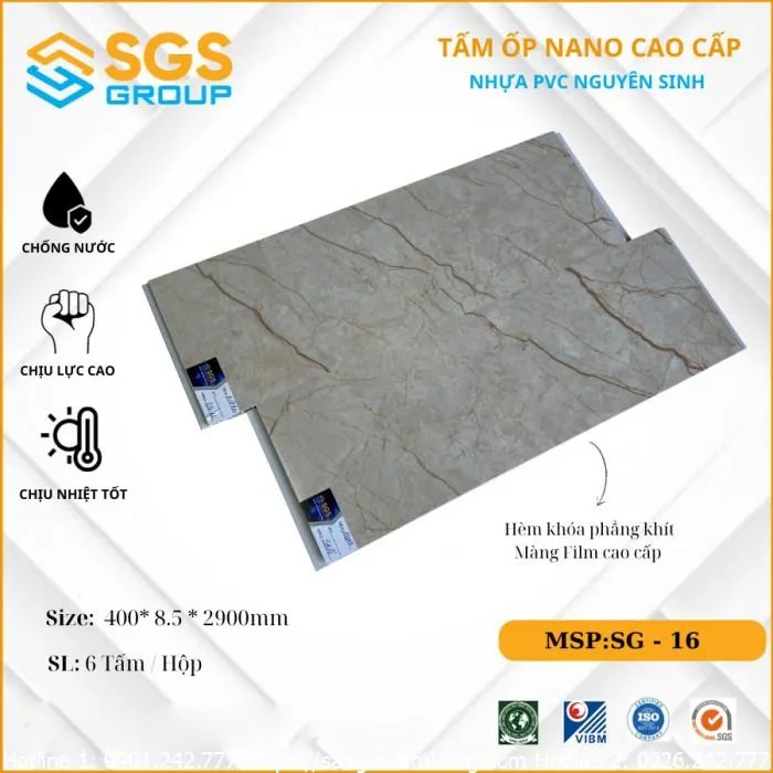 Tấm nhựa vân đá Nano 9mm