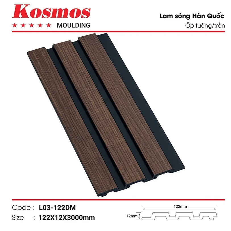 Tấm ốp lam sóng PVC 3D mã L03-122DM độc đáo