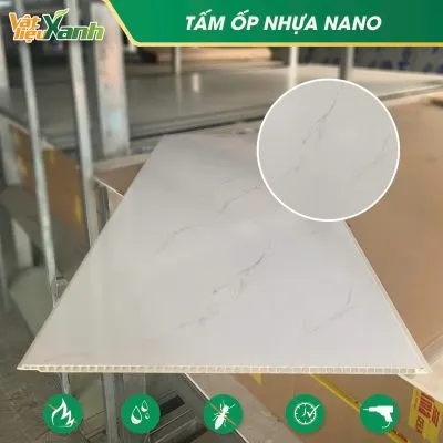 Tấm ốp nhựa nano vân đá với họa tiết phẳng sang trọng và hiện đại