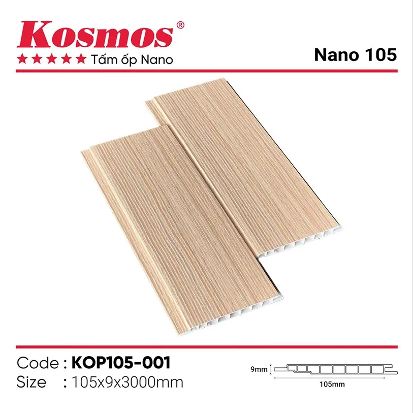 Tấm ốp nhựa PVC Nano vân gỗ nổi 3D độc đáo