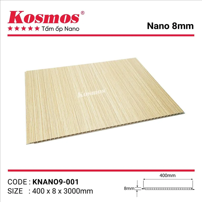 Tấm ốp nhựa PVC pha bột đá vân gỗ KNANO9-001