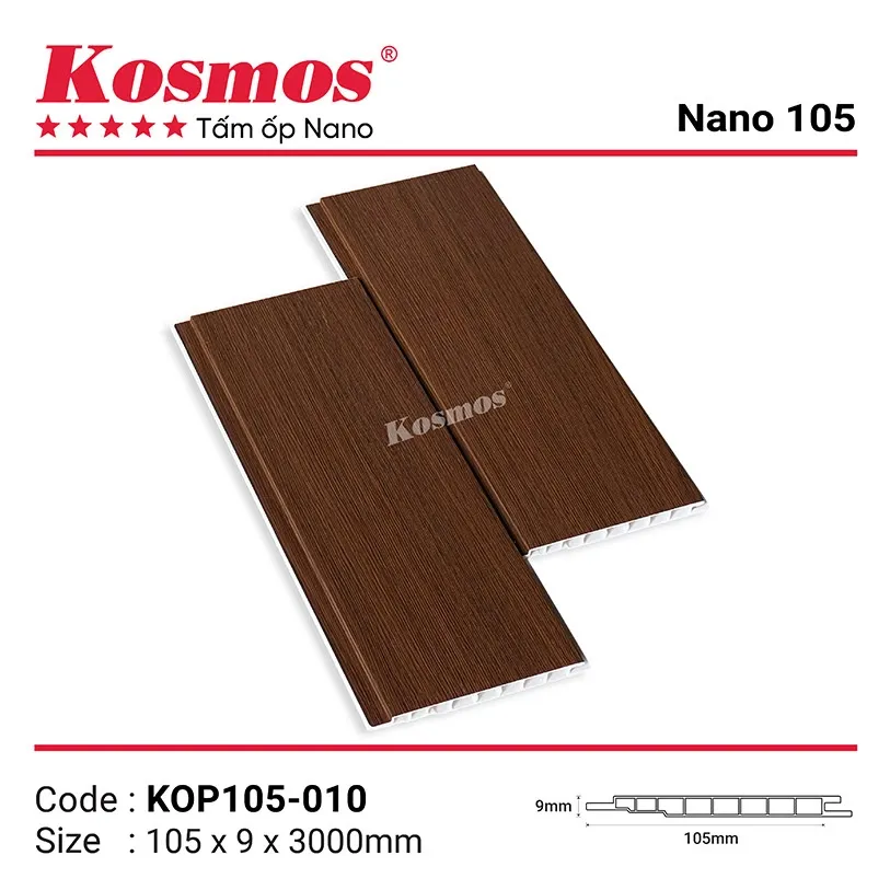 Tấm ốp nhựa PVC pha bột đá vân gỗ KOP150-010