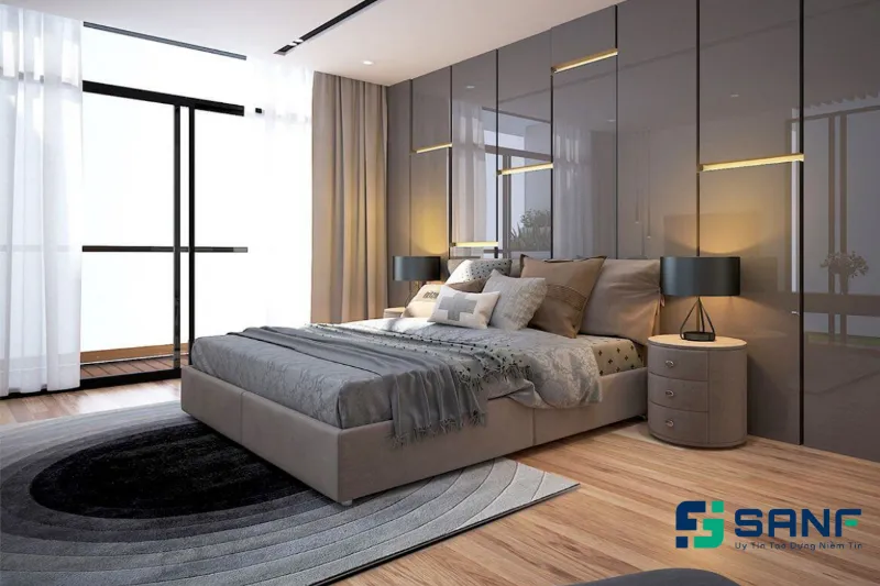 Tấm ốp trần 3D cho phòng ngủ với họa tiết nhẹ nhàng