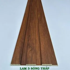 Tấm sóng nhựa giả gỗ 3 sóng màu L33 cho không gian hiện đại