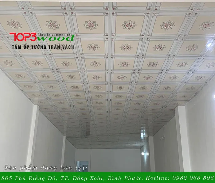 Tấm trần nhựa hoa văn TOP3Wood Bình Phước cung cấp cho khách hàng