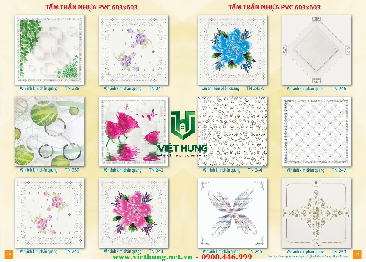 Tấm trần nhựa thả hoa văn 3D 600x600 với hiệu ứng chiều sâu ấn tượng