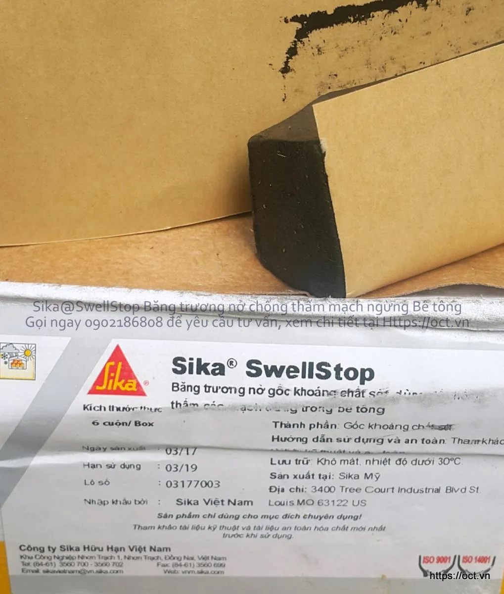 Thanh cao su trương nở chống thấm Sika SwellStop chuyên dụng cho mạch ngừng bê tông