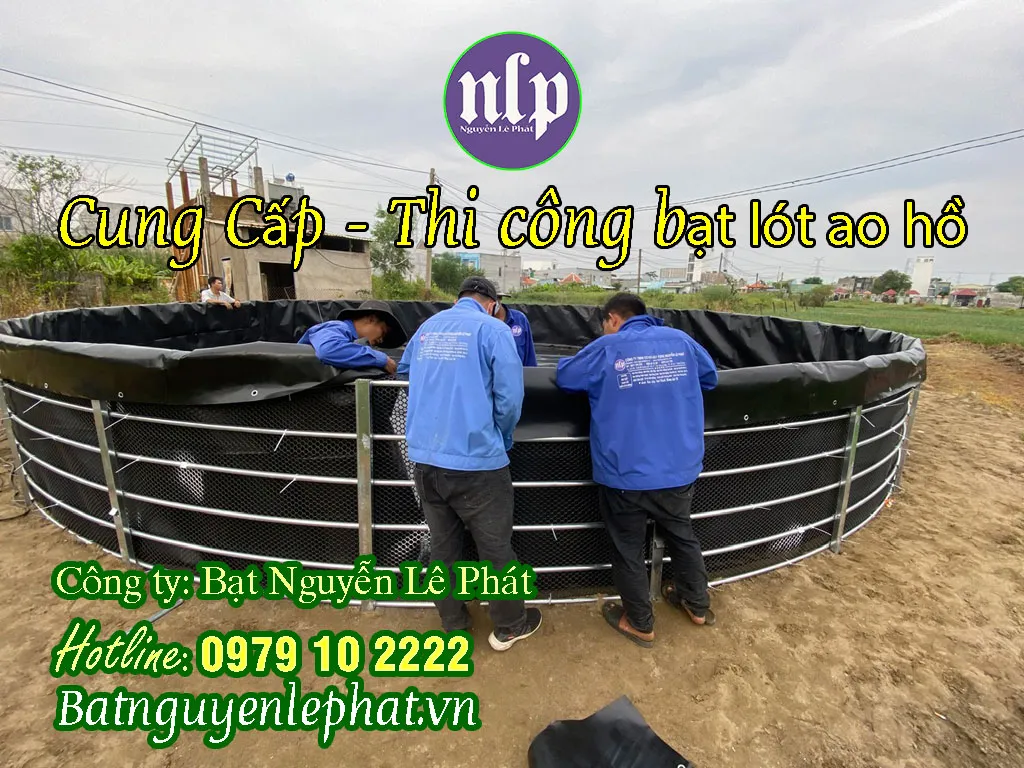Thi công bạt HDPE 0.5mm và 0.75mm tại Nhà Bè, TP.HCM, phù hợp với các dự án cải tạo ao vừa và nhỏ.