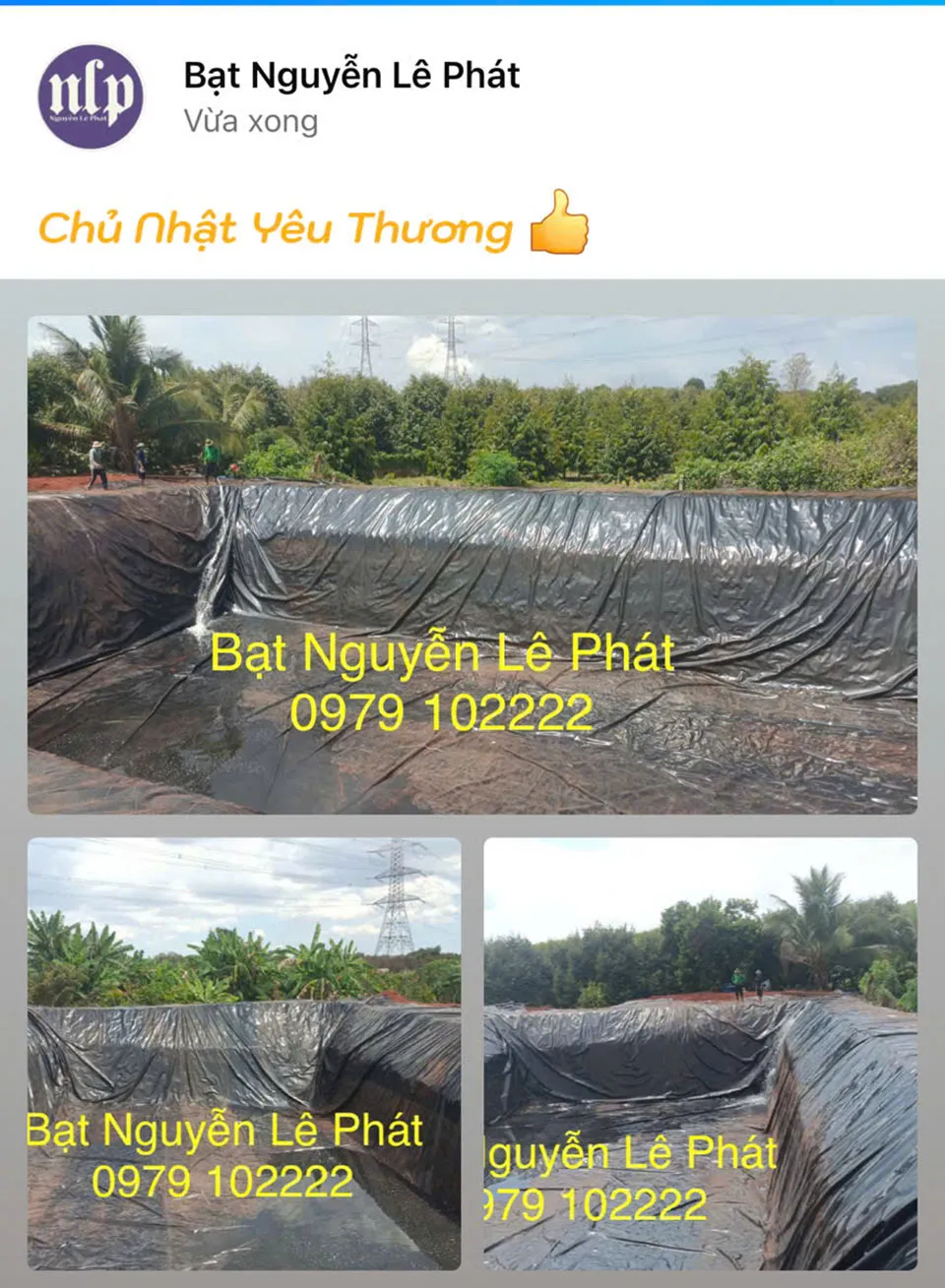 Thi công bạt HDPE lót ao, cố định bờ hồ