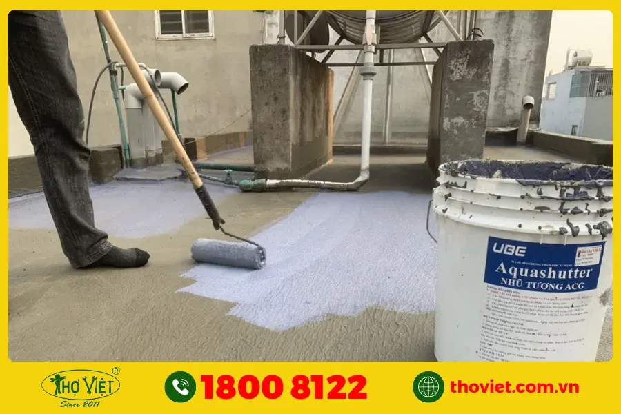 Thi công chống thấm hồ cá sân thượng bằng vật liệu gốc xi măng polymer
