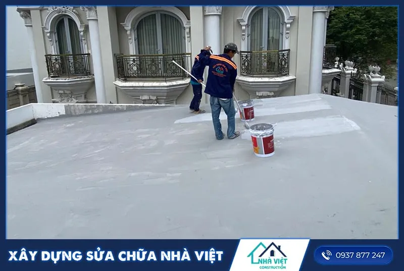 Thi công chống thấm sân thượng bằng Sika Latex -TH