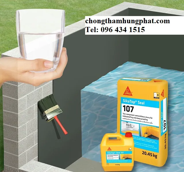 Thi công chống thấm Sikatop Seal 107 cho bể nước