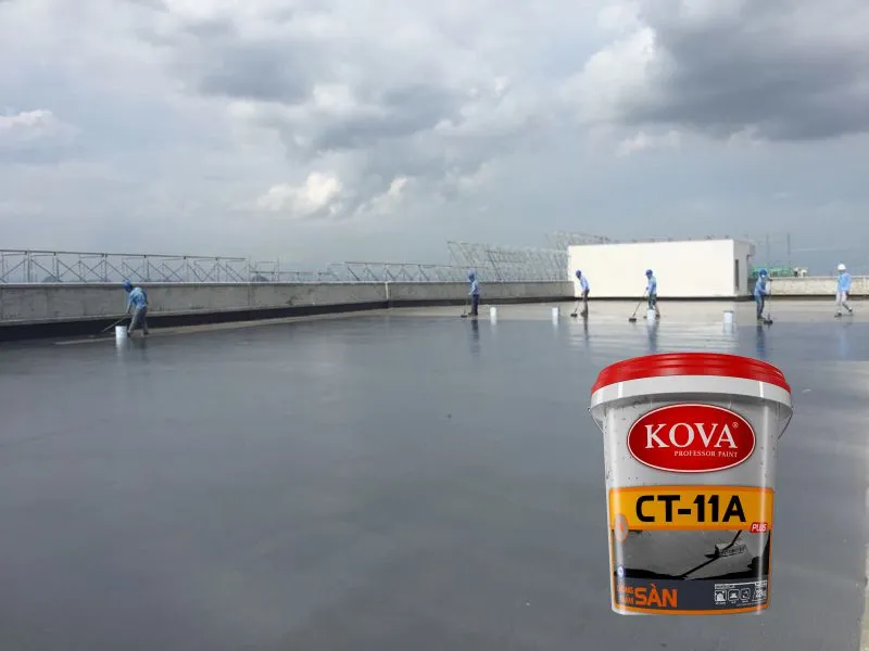Thi công dán chống thấm sân thượng bằng vật liệu Kova CT-11A
