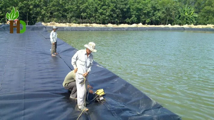 thi công dán mép bạt hdpe