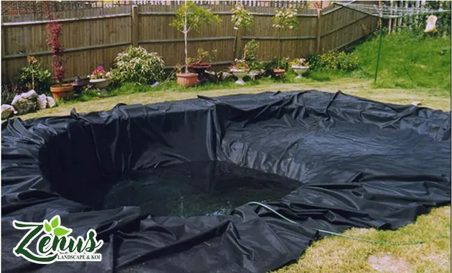 Thi công hồ cá koi bằng bạt HDPE
