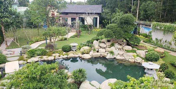 Thi công hồ cá koi ngoài trời phong thủy