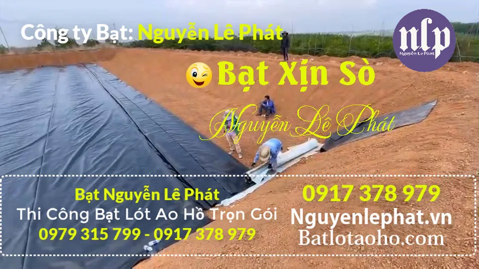 Thi công lót bạt ao hồ,