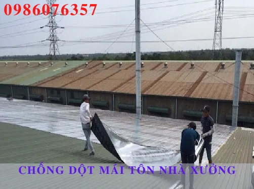 Thi công màng chống dột trên mái tôn nhà xưởng