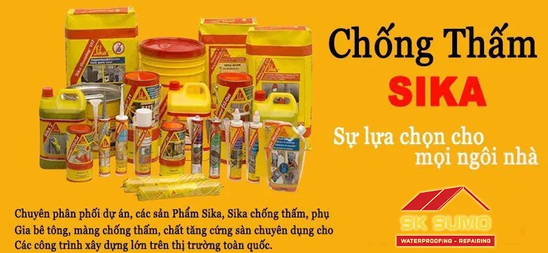 Thi công SikaTop® Seal 105 bằng cọ quét trên bề mặt bê tông
