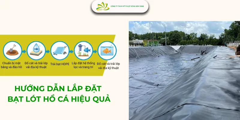 Thi công trải bạt lót HDPE cho hồ chứa nước thải theo quy trình đạt tiêu chuẩn kỹ thuật