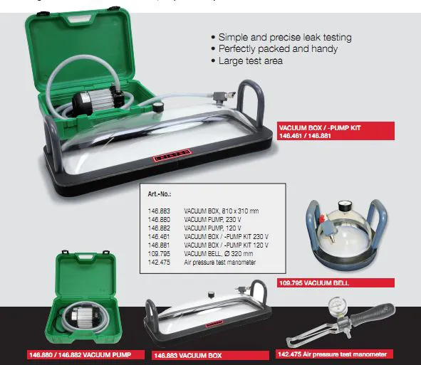 Thiết bị hút chân không Vacuum Box Leister kiểm tra đường hàn