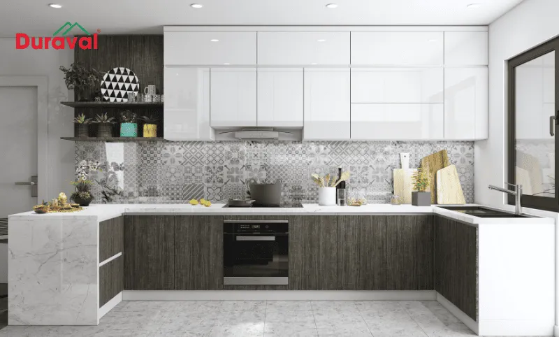 Thiết kế chữ U phù hợp với những không gian bếp rộng (Nguồn: Sưu tầm)