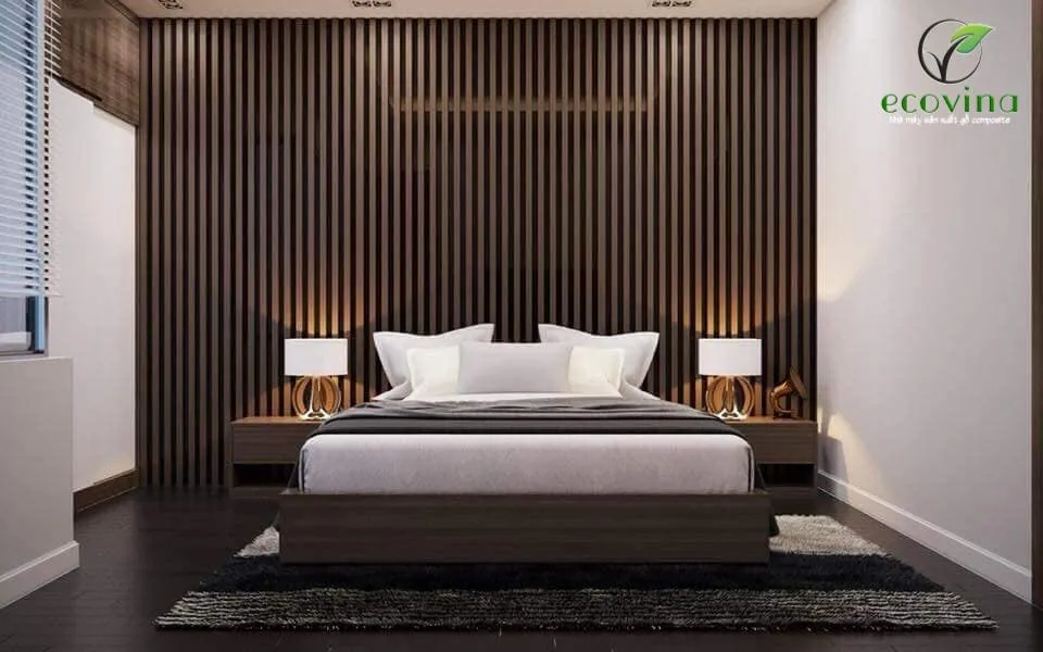 Thiết kế phòng ngủ với tấm nhựa composite ốp tường ấn tượng