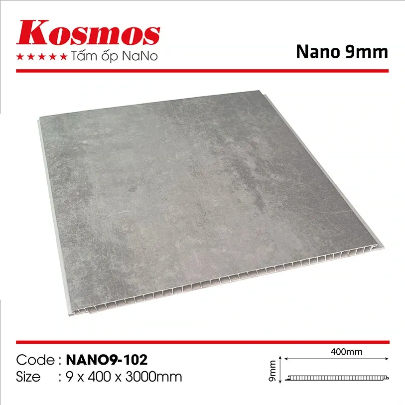 Thiết kế tấm nhựa PVC Nano NANO9-102 vân giả đá hiện đại