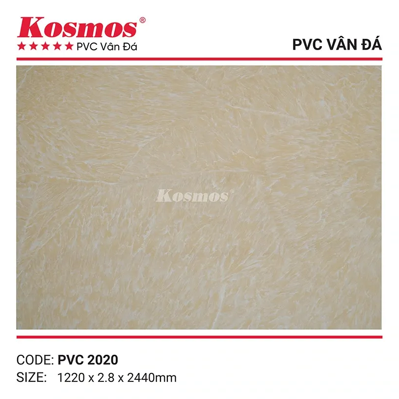Thiết kế tấm nhựa PVC vân đá 2.8mm mã PVC2020 bền đẹp