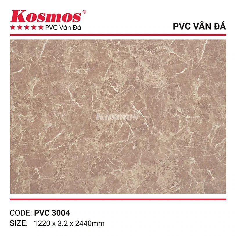 Thiết kế tấm nhựa PVC vân đá 3.2mm mã PVC3004 bền đẹp