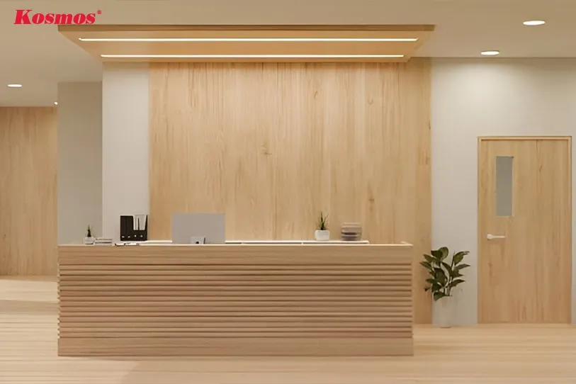 Thiết kế văn phòng sử dụng tấm nhựa PVC ốp tường chuyên nghiệp