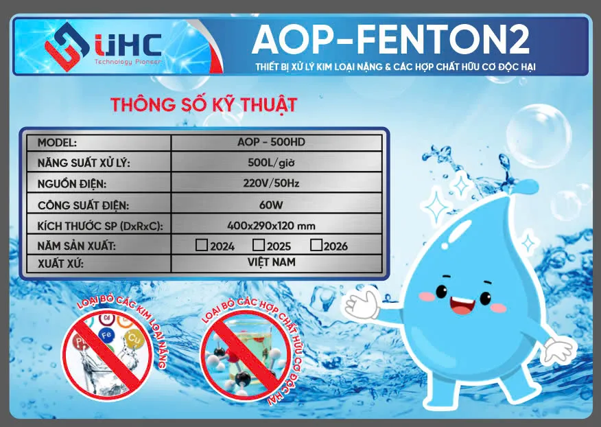 Thông số kỹ thuật chi tiết của máy lọc tổng giếng khoan UHC