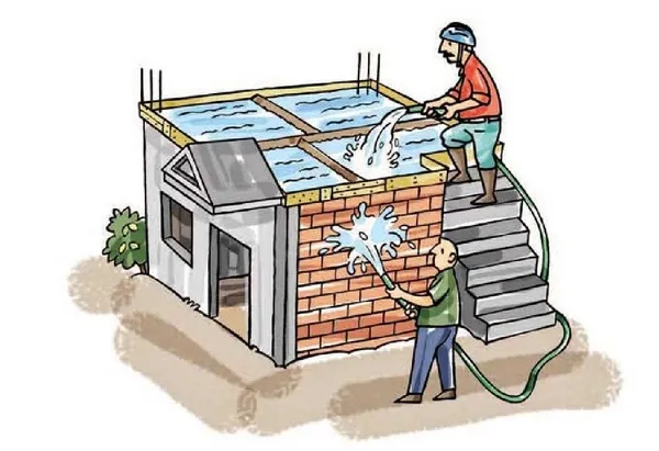 Thực hiện ngâm thử nước để kiểm tra hiệu quả chống thấm