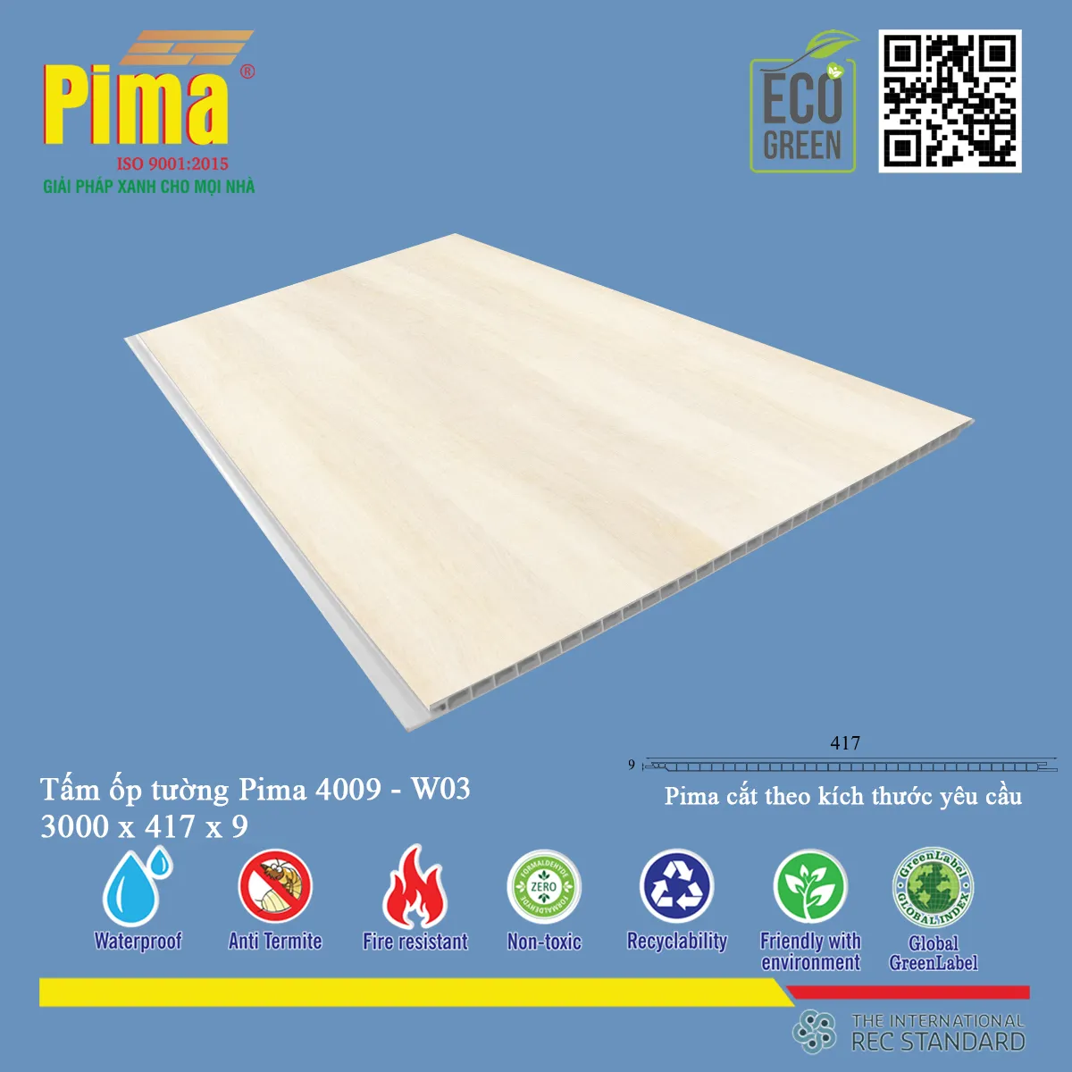 Thực tế tấm ốp Pima 4009-W03 ứng dụng trong thiết kế nhà ở