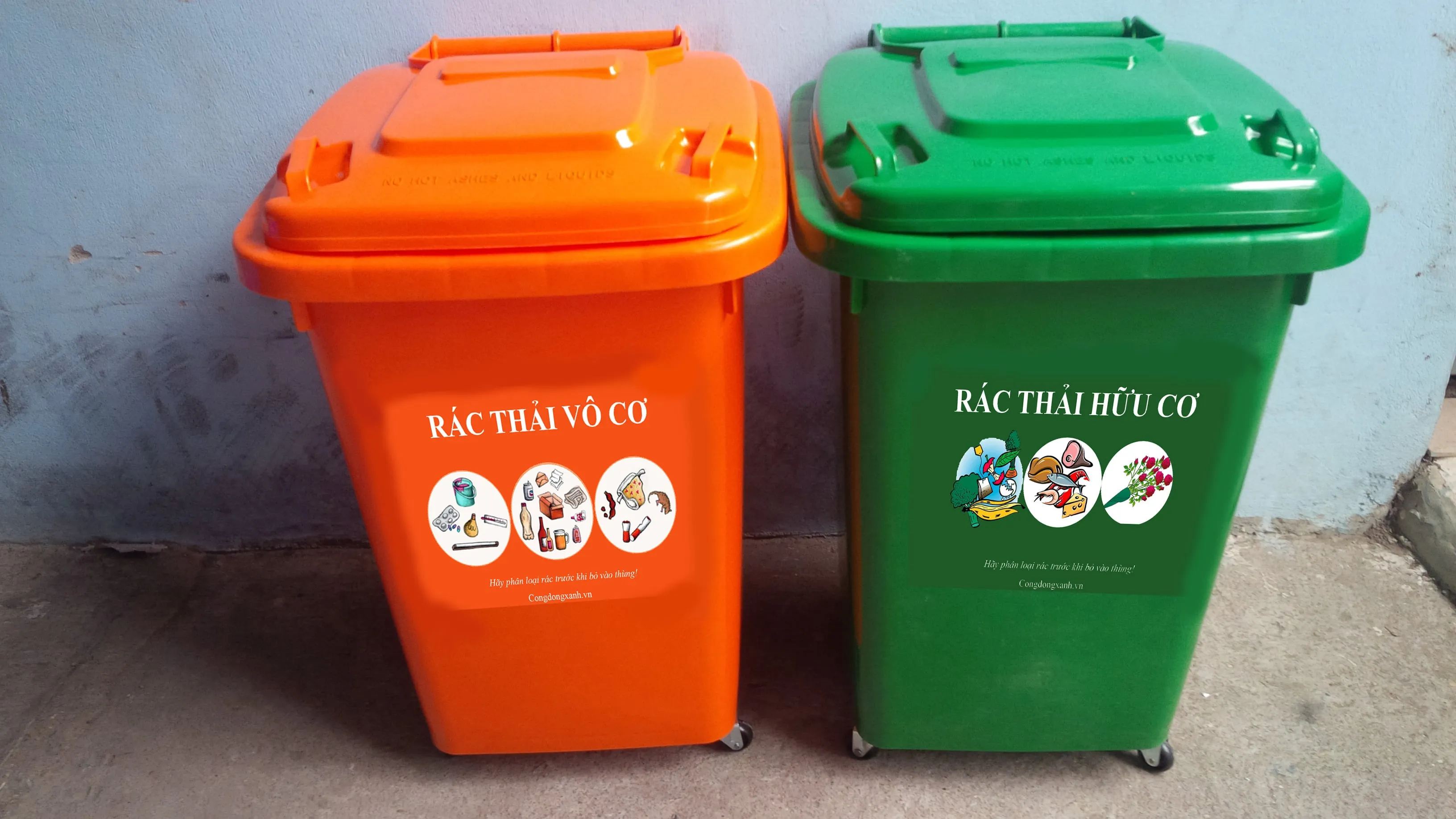 Thùng rác 60 lít chuyên dụng để thu gom và phân loại rác hữu cơ dễ phân hủy tại hộ gia đình