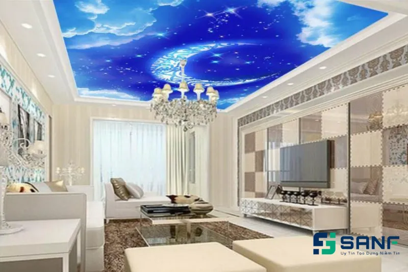 Trần nhựa 3D xuyên sáng phong cảnh