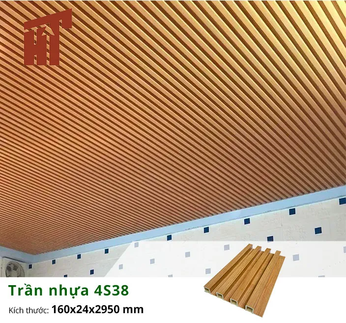 Trần nhựa lam sóng hiện đại cho phòng khách